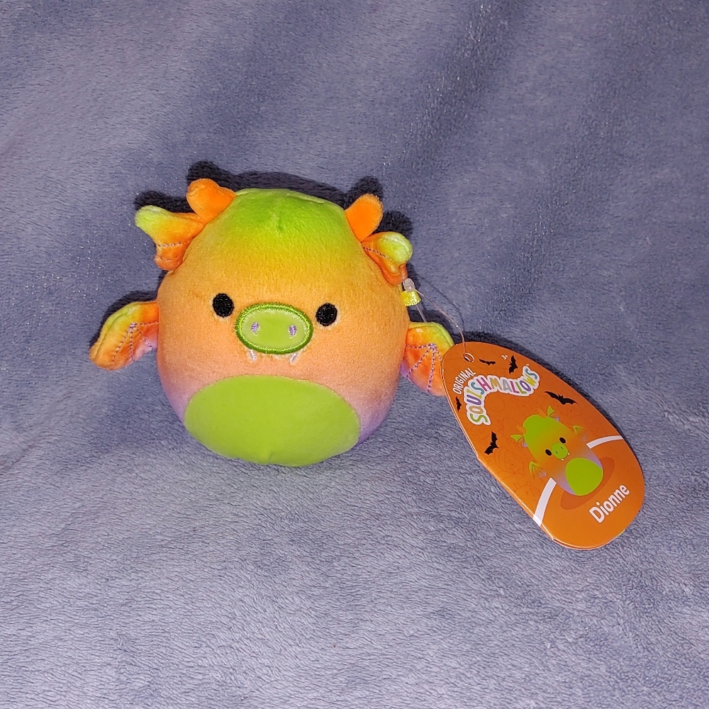 Squishmallow 4" Dionne Colorful Dragon Plush Toy